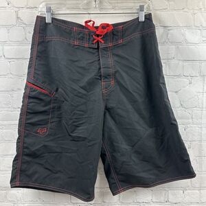 Fox Head Racing Drawstring Swim Trunks Board Shorts Men's Size 30‎ Black Red